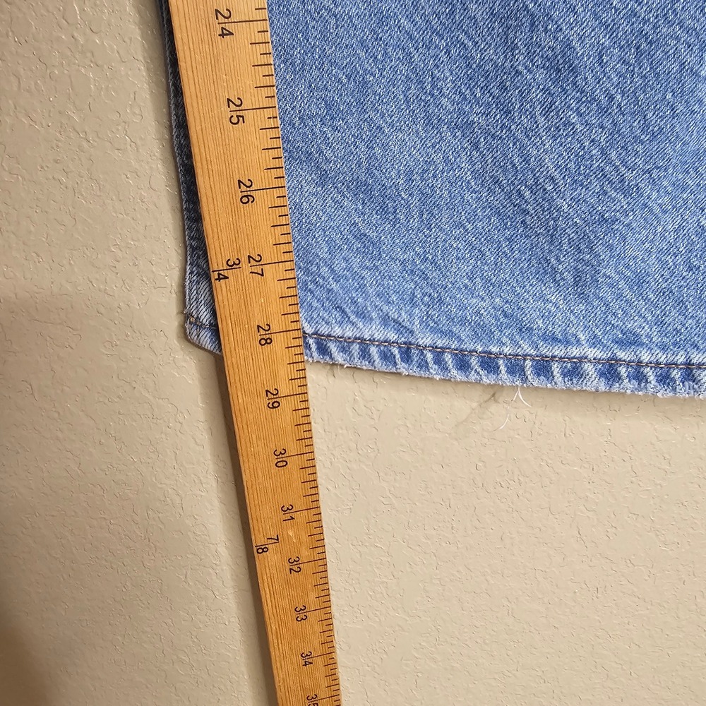 American Eagle Stovepipe Jeans Light Wash High Rise Straight Leg Strigid 12 - Picture 6 of 9